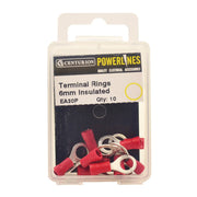 Centurion 6mm Red Insulated Terminal Rings, Pack of 10 - Pack of 5