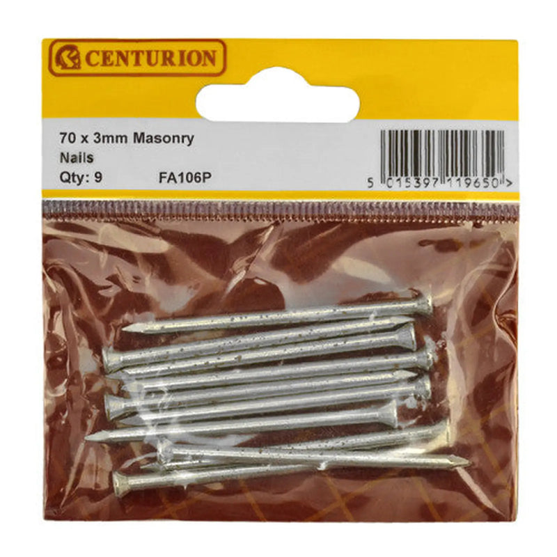 Centurion 70mm Masonry Nails (Pack of 9) - Pack of 5