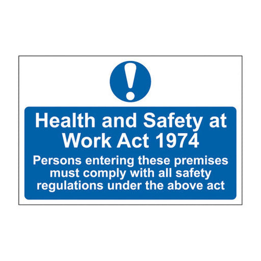 Centurion Health & Safety at Work Act 1974 - Self Adhesive PP (300 x 200mm) - Min Order 2