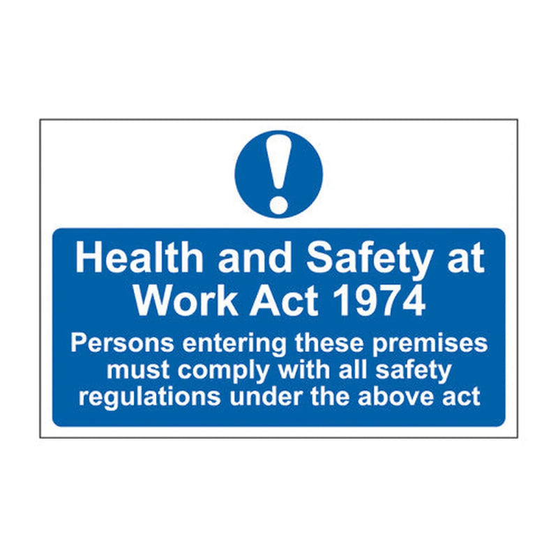 Centurion Health & Safety at Work Act 1974 - Self Adhesive PP (300 x 200mm) - Min Order 2