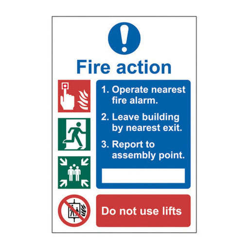 Centurion Fire action procedure - Self Adhesive PP (200 x 300mm) - Min Order 2
