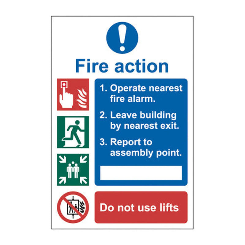 Centurion Fire action procedure - Self Adhesive PP (200 x 300mm) - Min Order 2