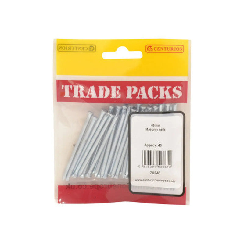 Centurion Masonry Nails - 60mm - (40 PK) - Pack of 5