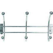 Centurion Over the Door Metal Hat & Coat Rail - 3 Ball End Hooks - Polished - Pack of 3