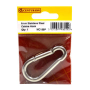 Centurion Carbine Hook, Stainless Steel, 6mm x 60mm - Pack of 5