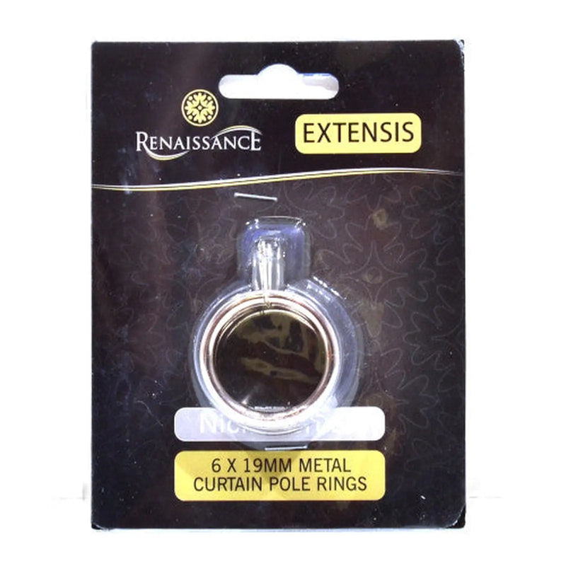 Centurion Renaissance Curtain Rings Brushed Nickel 6pk 19/16mm - Pack of 10