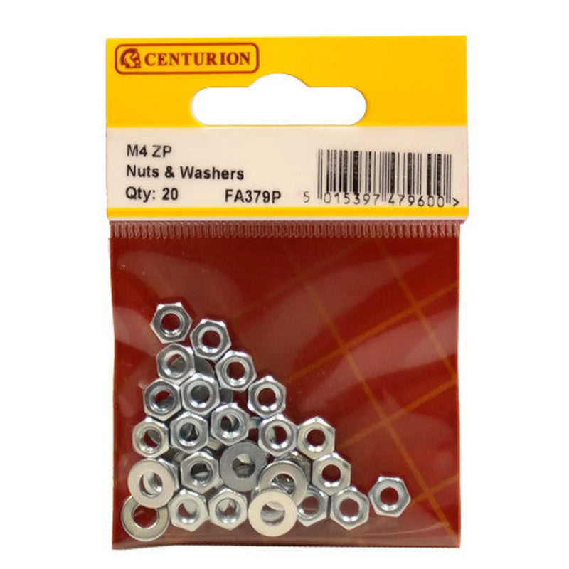 Centurion M4 ZP Nuts & Washers (Pack of 20) - Pack of 5