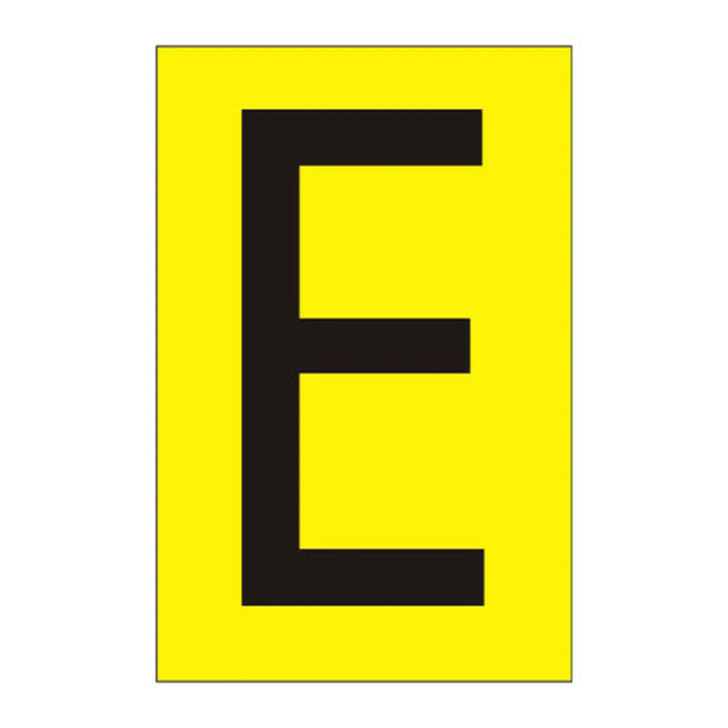 Centurion Character 'E' - Yellow Vinyl - 75mm - Pack of 10 - Min Order 2