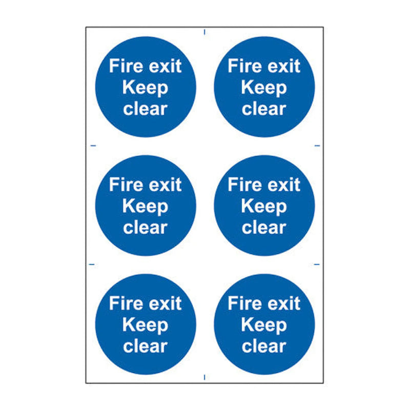 Centurion Fire exit Keep clear - Self Adhesive PP (200 x 300mm) - Min Order 2