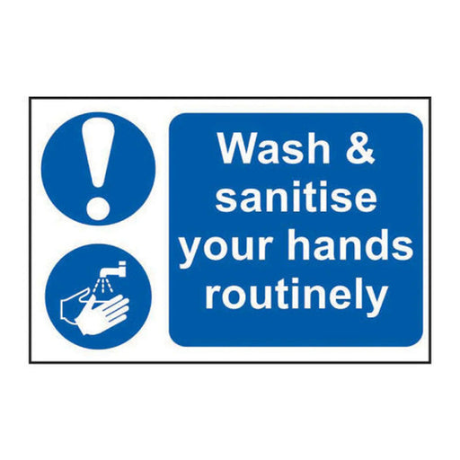Centurion Wash & sanitise your hands routinely - Self Adhesive PP (300 x 200mm) - Min Order 2