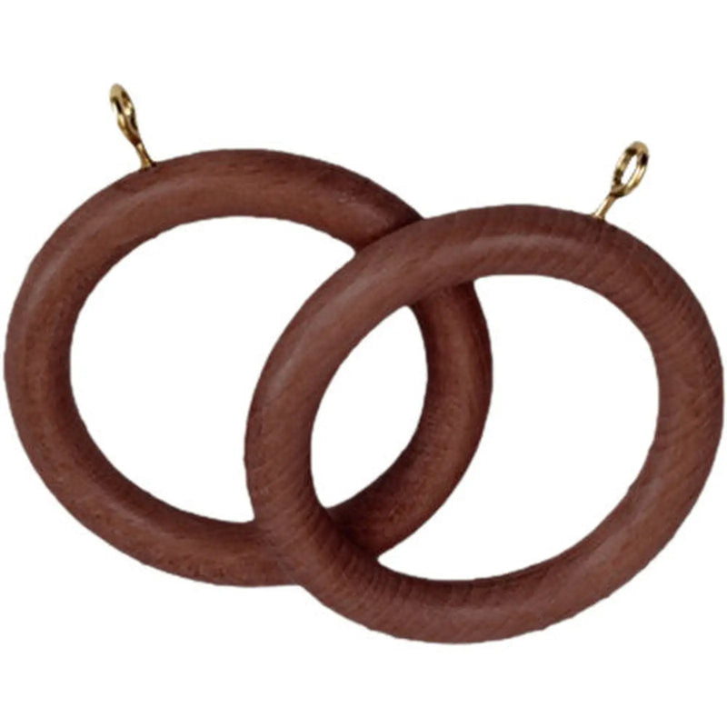 Centurion Renaissance Wooden Curtain Rings Walnut 28mm 4pk - Pack of 10