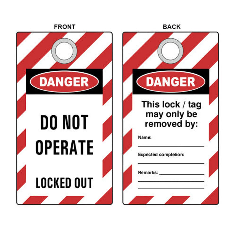Centurion 'Do Not Operate/Locked Out' Lockout Tag (Double Sided, 10 Pack)