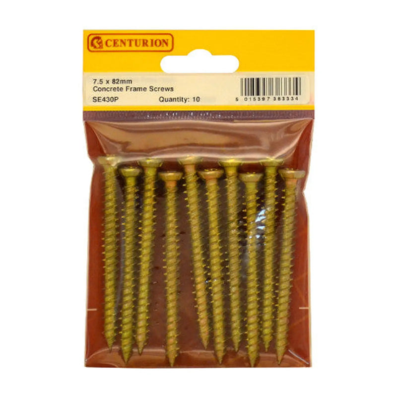 Centurion 7.5mm x 82mm Concrete Frame Screws (Pack of 10) - Pack of 5