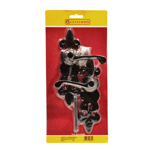 Centurion Fleur De Lys Lock Set, Black, 190mm x 50mm