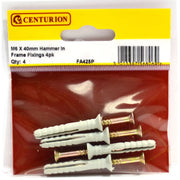 Centurion M6 x 40mm Hammer In Frame Fixings 4pk - Pack of 5