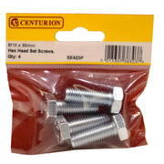 Centurion M10 x 30mm Hex Head Set Screws (Pack of 4) - Pack of 5