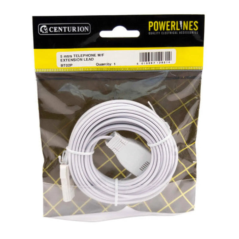 Centurion Telephone Extension Lead, 5m - Pack of 5