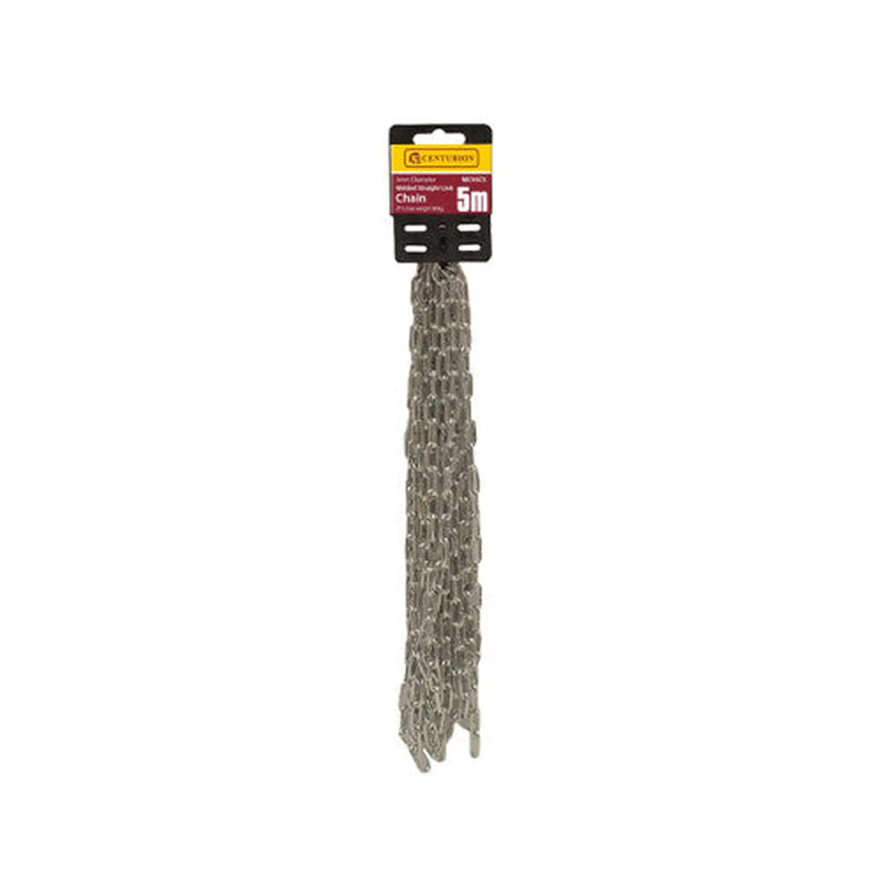 Centurion Steel Welded Straight Link Pre Cut Chain, Zinc Plated, 3mm x 21mm x - Pack of 5