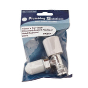 Centurion 15mm x 1/2" BSP Chromed Angled /Vertical Head Radiator Valve - Pack of 3