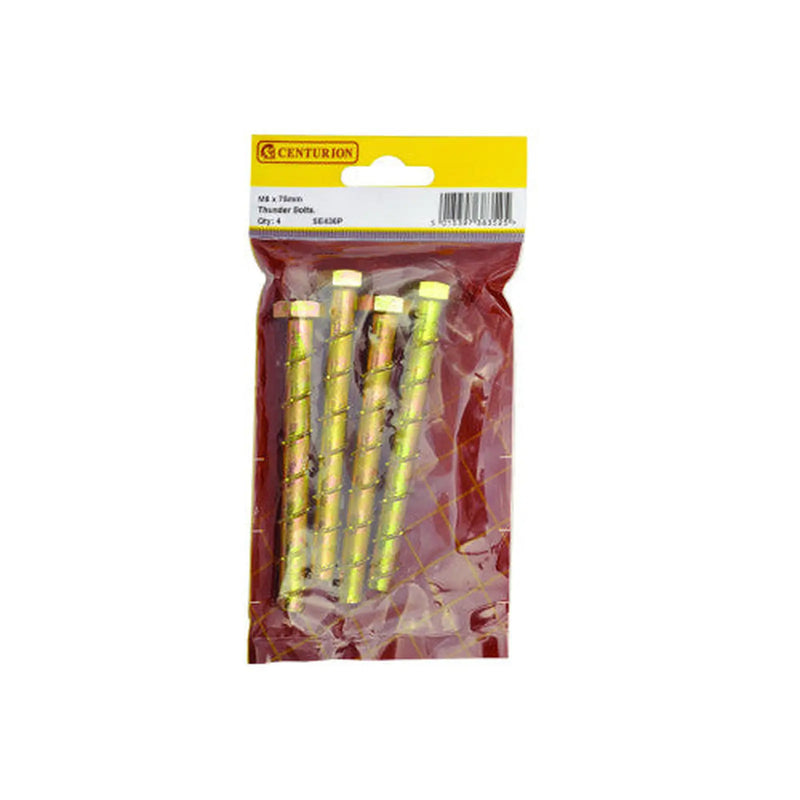 Centurion M8 x 75mm Thunder Bolts (Pack of 4) - Pack of 5