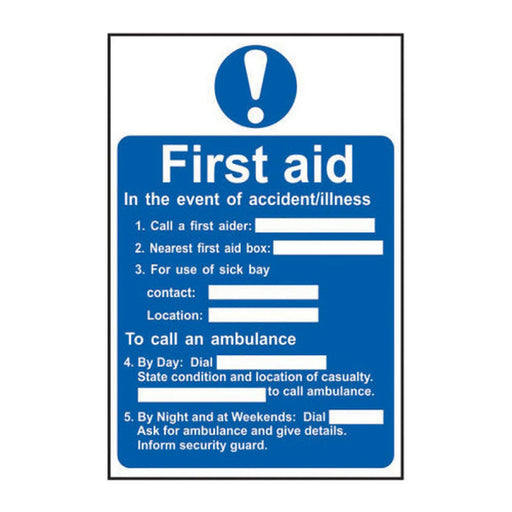 Centurion First aid procedure - Self Adhesive PP (200 x 300mm) - Min Order 2