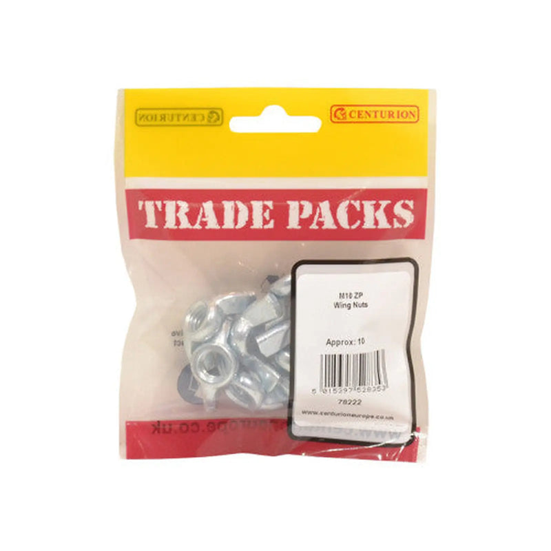 Centurion Wing Nuts - Zinc Plated - M10 - (10 PK) - Pack of 5