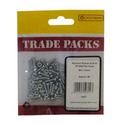 Centurion Machine Screws & Nuts - Zinc Plated - Slot Pan Head - M3 x 12mm - - Pack of 5