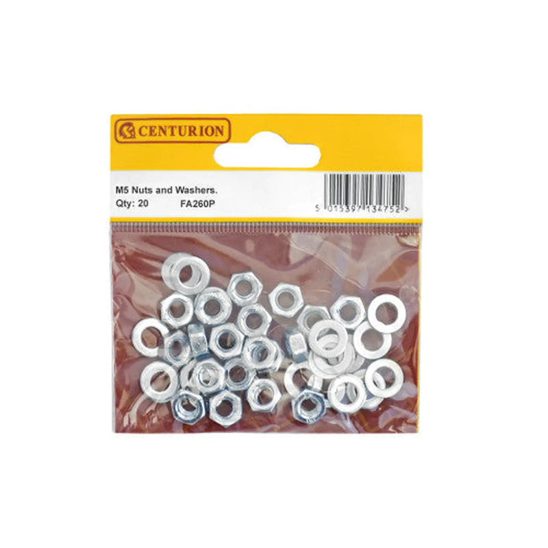 Centurion M5 ZP Nuts & Washers  (Pack of 20) - Pack of 5