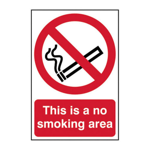 Centurion This is a no smoking area - Self Adhesive PP (200 x 300mm) - Min Order 2