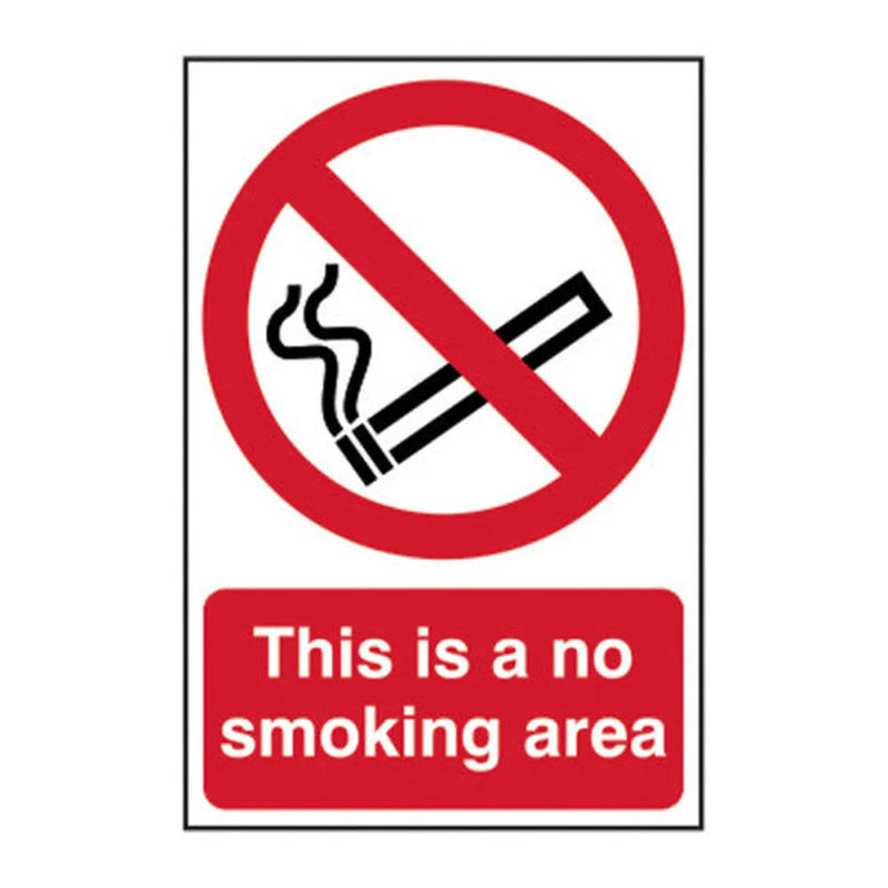 Centurion This is a no smoking area - Self Adhesive PP (200 x 300mm) - Min Order 2