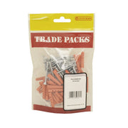 Centurion Red Wallplugs & Screws - (100PK) - Pack of 5
