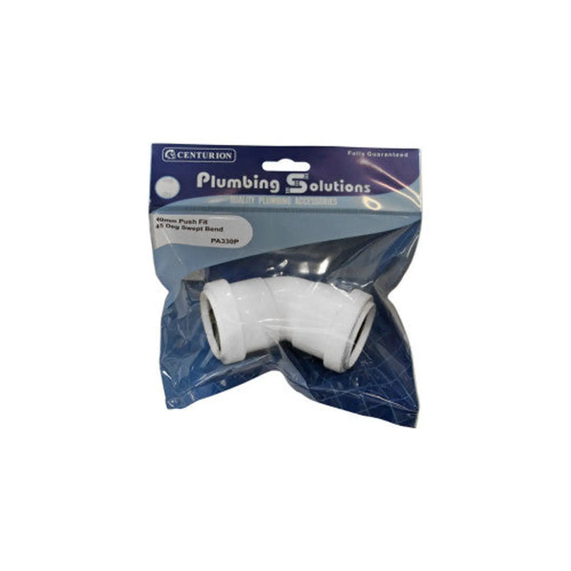 Centurion 40mm Push Fit 45 Deg Swept Bend - Pack of 4