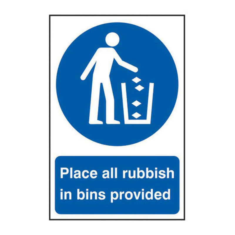 Centurion Place all rubbish in bins provided - Self Adhesive PP (200 x 300mm) - Min Order 2
