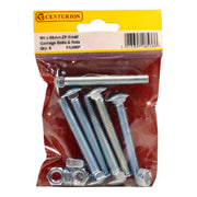Centurion M8 X 65mm ZP Small Carriage Bolts & Nuts (Pack of 6) - Pack of 5