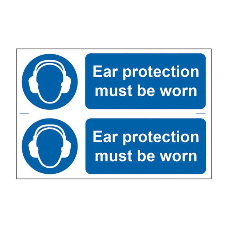 Centurion Ear protection must be worn - Self Adhesive PP (300 x 200mm) - Min Order 2