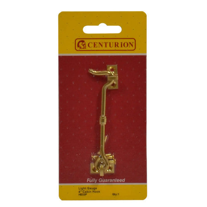Centurion Solid Brass Cabin Hooks, Polished Brass, 100mm - Pack of 5