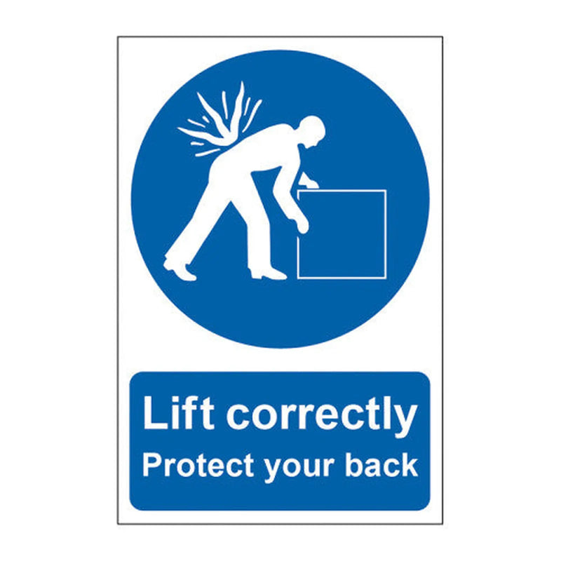 Centurion Lift correctly - Protect your back - Self Adhesive PP (200 x 300mm) - Min Order 2