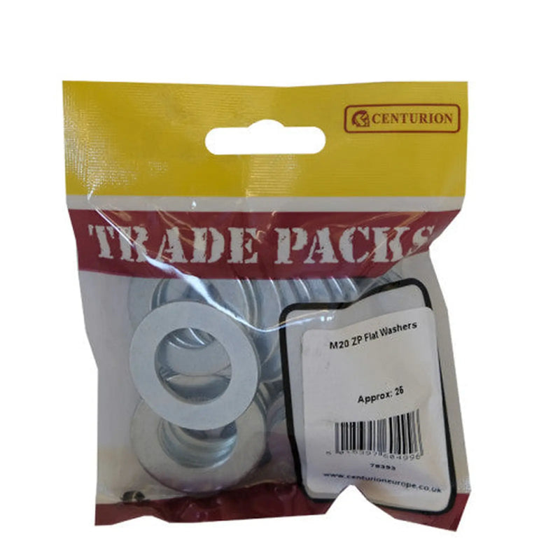 Centurion Flat Washers - Zinc Plated - M20 - Pack of 25