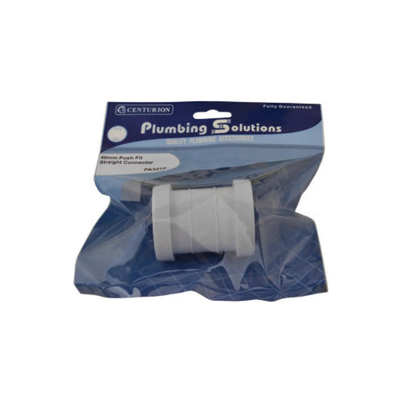 Centurion 40mm Push Fit Straight Connector - Pack of 5