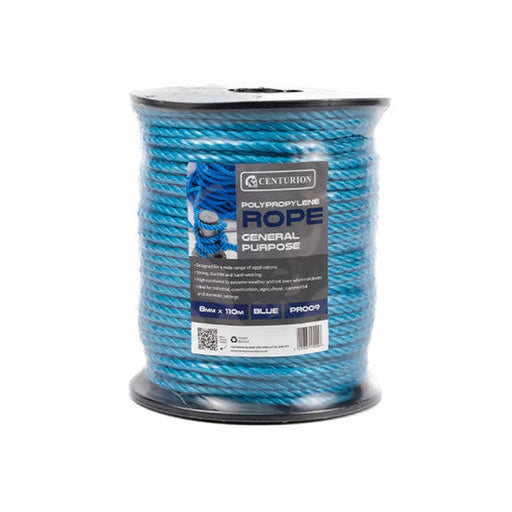 Centurion 8mm Polypropylene Rope, Blue, 110m Reel