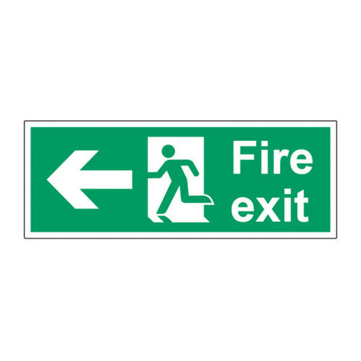Centurion Fire exit (arrow Left) 1.2mm Recyclable PP (400 x 150mm) - Min Order 2
