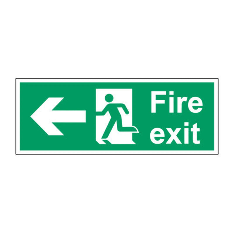 Centurion Fire exit (arrow Left) 1.2mm Recyclable PP (400 x 150mm) - Min Order 2