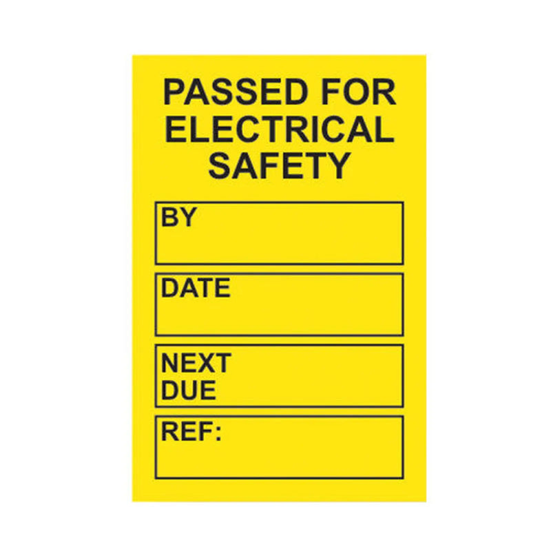 Centurion 'PAT Testing' Mini Tag Insert, Yellow (Pack of 20)