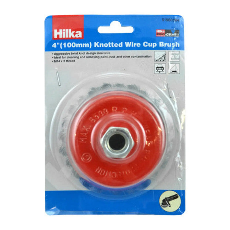 Centurion Hilka 100mm M14 Knotted Wire Cup Brush - Pack of 5