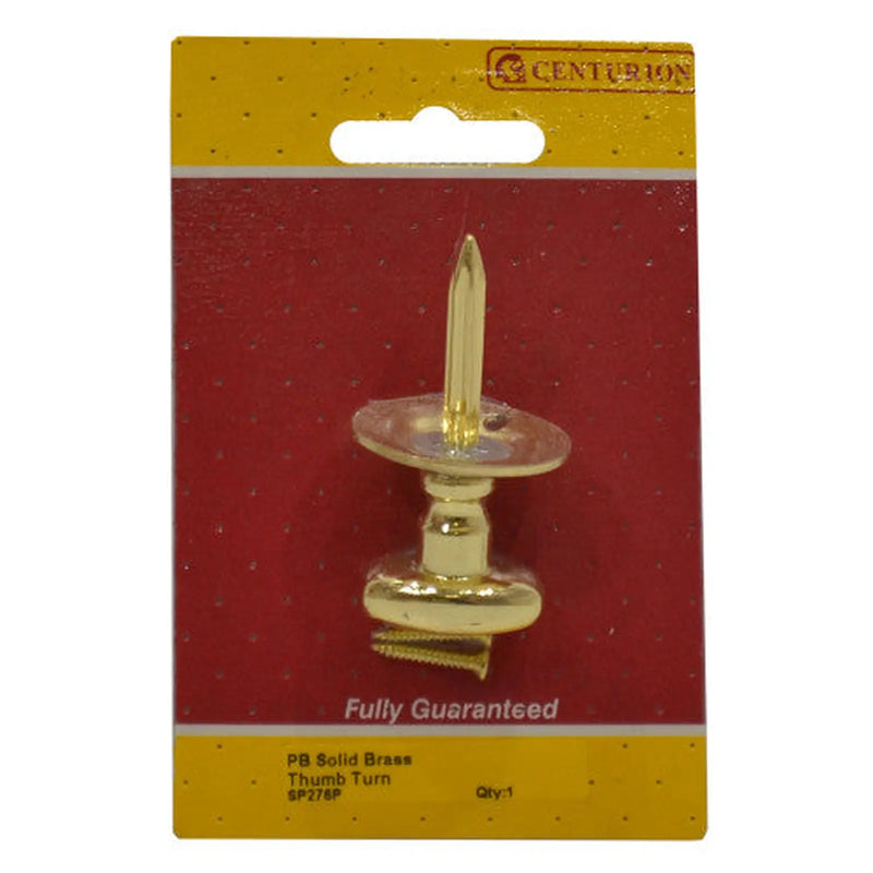 Centurion Security Bolt Thumb turn, Brass, 30mm - Pack of 5