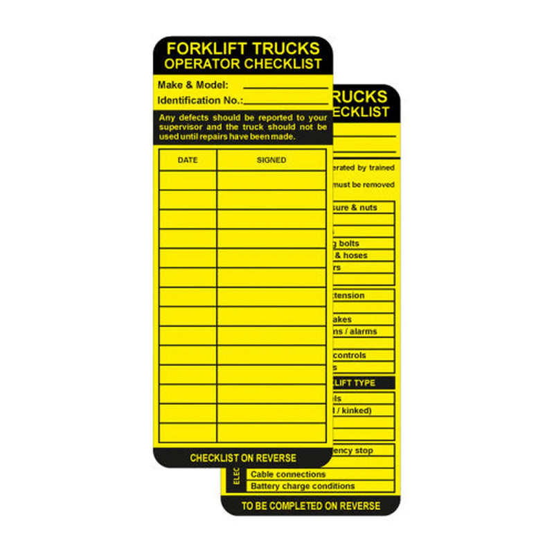 Centurion Forklift Safety Tag Insert (Pack of 10)