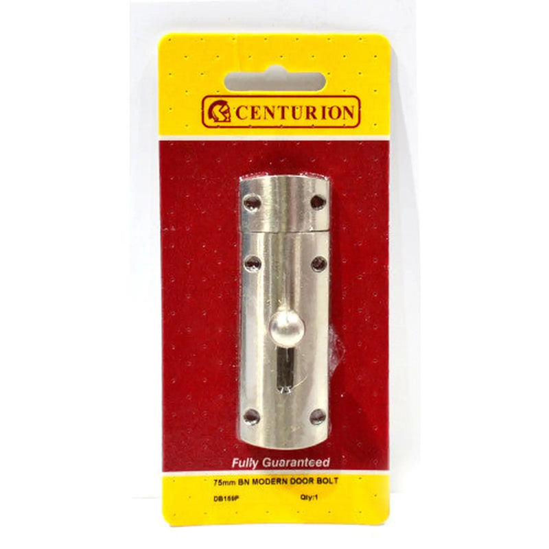 Centurion Modern Door Bolt, Brushed Nickel, 75mm - Pack of 5