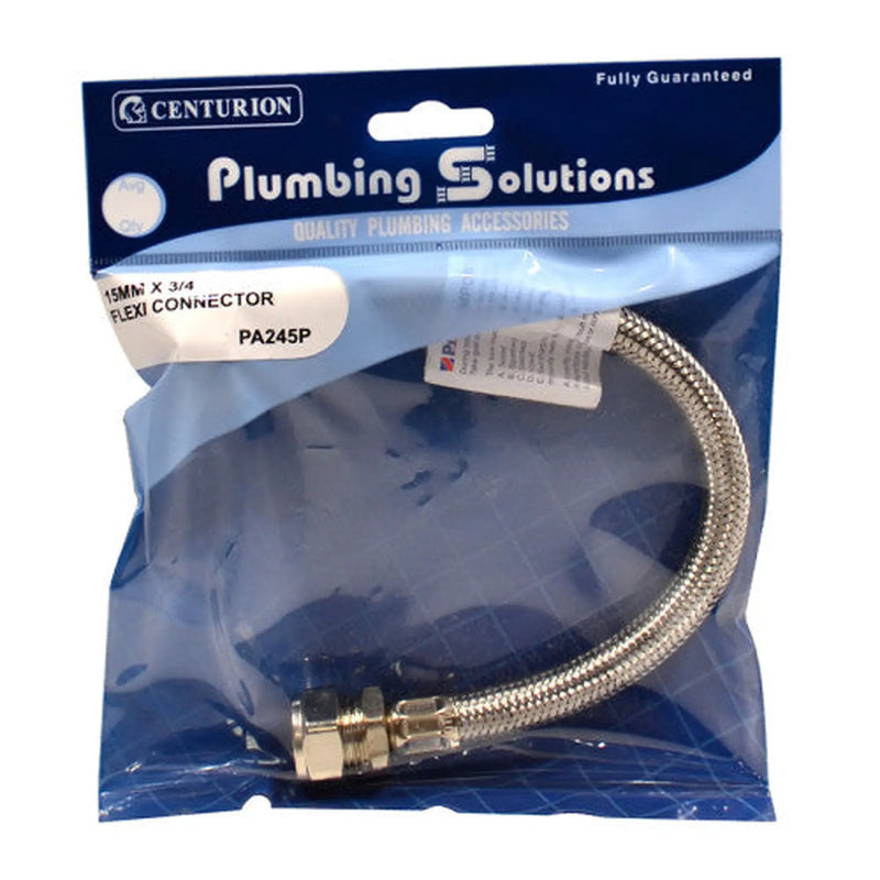 Centurion 15mm x 3/4" BSP x 300mm Armoured Flexible Cable - Pack of 3