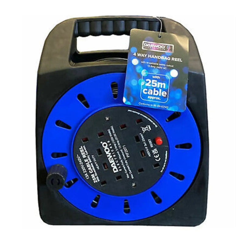 Centurion 25m Cable Reel - 4 Way Socket