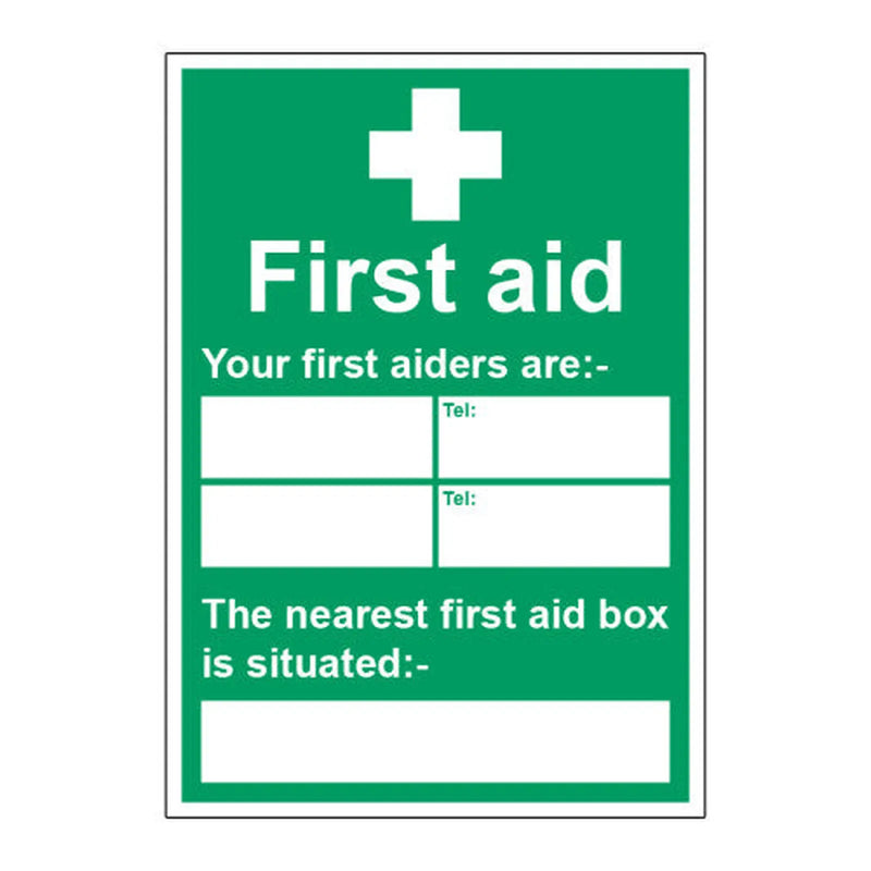Centurion Your first aiders 1.2mm Recyclable PP (148 x 210mm) - Min Order 2